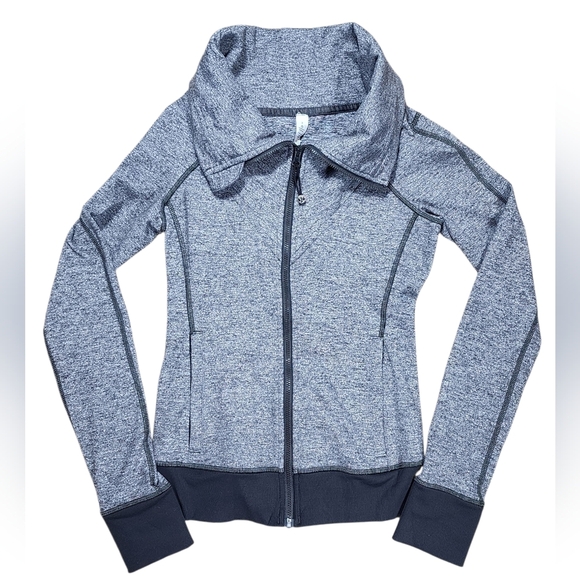 Lululemom Be Present Zip Jacket Size 2 Heathered Slate Grey Casual Athleisure - Picture 9 of 11